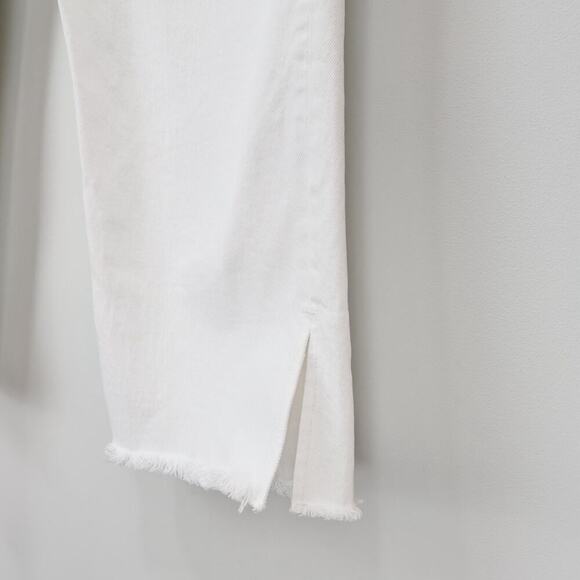 Abercrombie & Fitch Ultra High Rise Split Hem Kick Flare White Size 32 - Picture 4 of 7